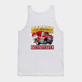 Cartoon Fire Truck Tank Top